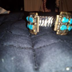 Navajo Turquoise Gold Filled Vintage Watch Wrist Band 