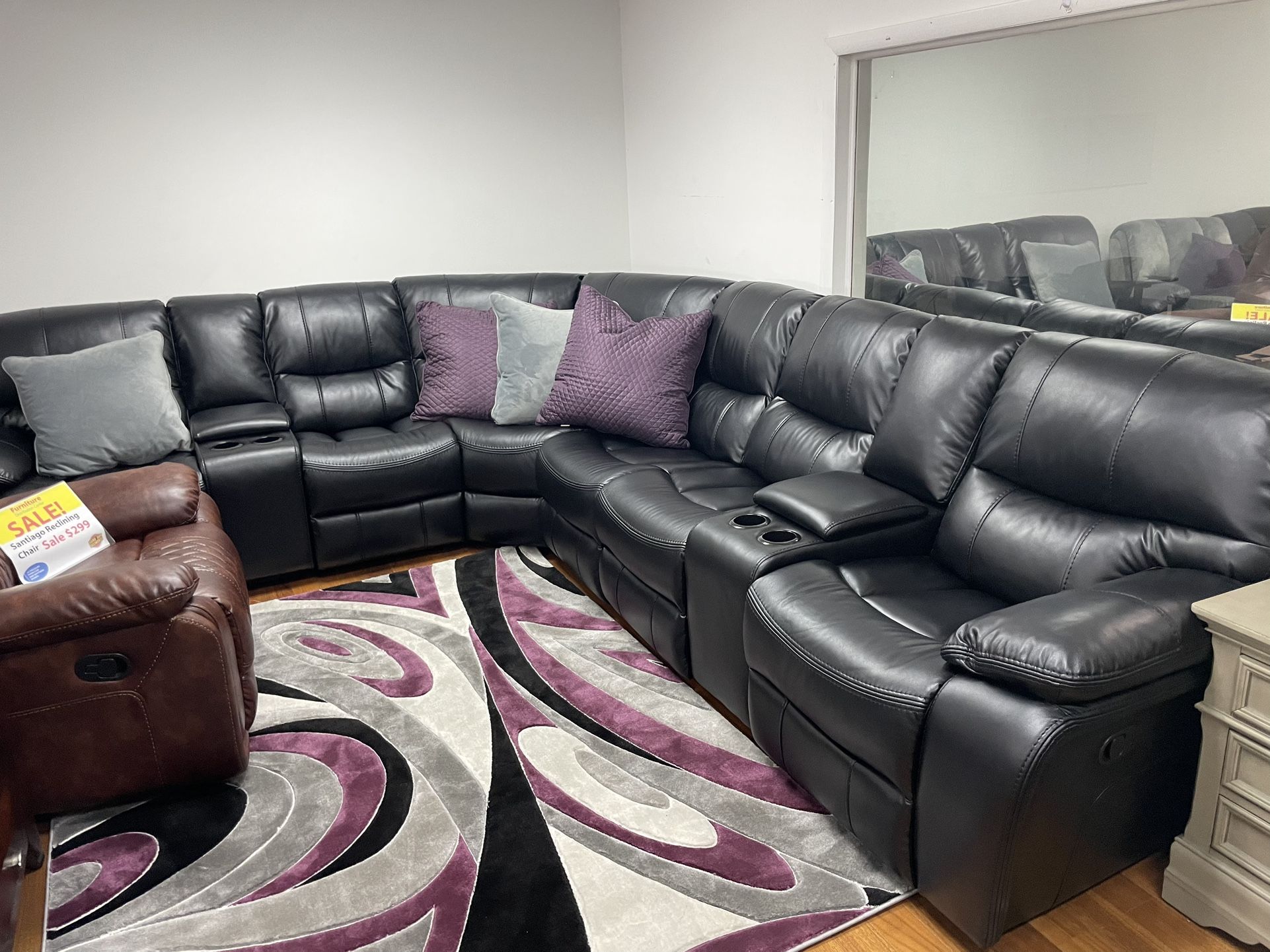 Madrid Black Sectional Available Now Delivery And Financing