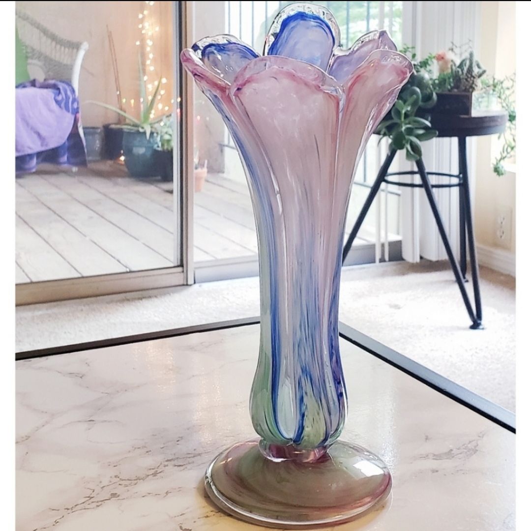 Flower Vase - Purple Pink Blue Glass