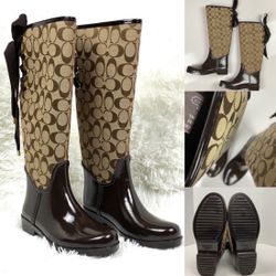 Coach Signature Logo Tall Rain Boots
