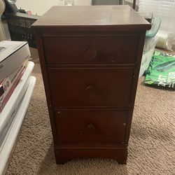 Wooden Bedside Table With Drawers