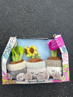 Greenhouse Plush Plant Flowers 3 Pack By Russ.NWT.