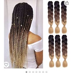 Ombré Braiding Hair, 24 Inches- 6 Pack