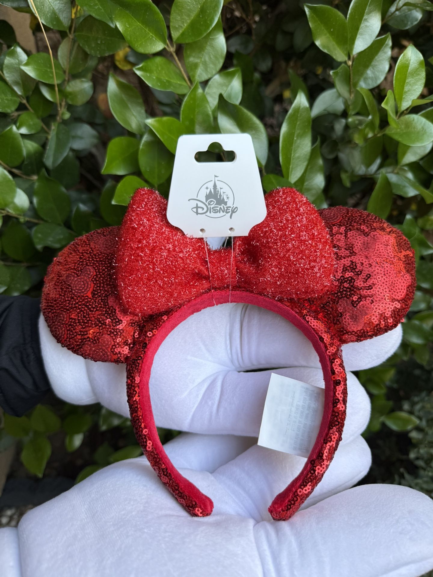 Red Glitter Minnie Mouse Ears