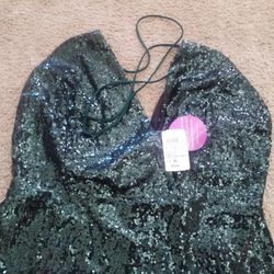 BRAND NEW GREEN SEQUINS DRESS XL