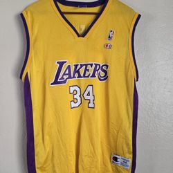 Vintage 90s Champion Lakers Shaquille O'Neil Jersey