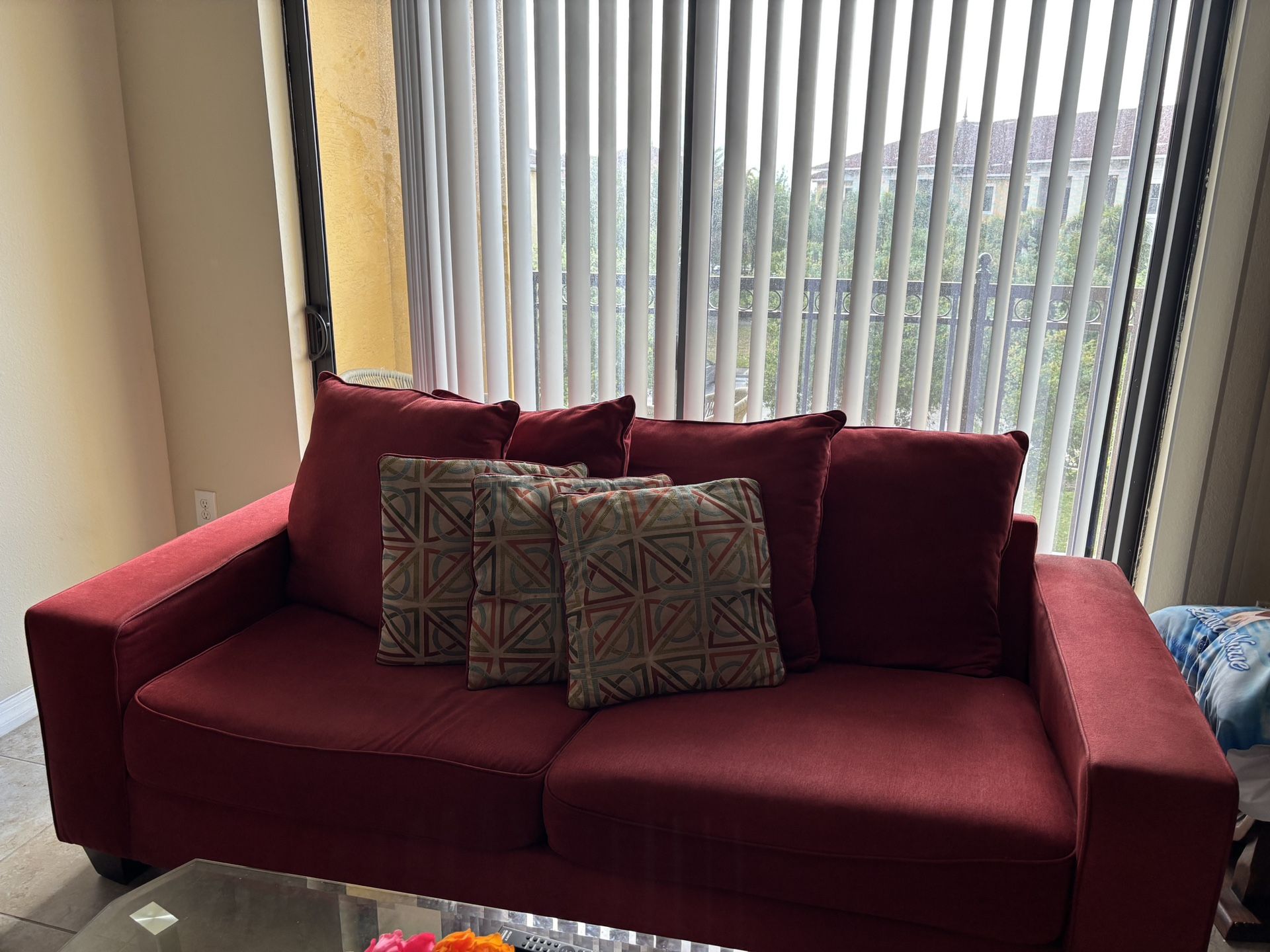 Red Sofa And Loveseat