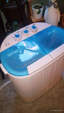 Portable Washing Machine, 14 Lbs Mini Washer and Spin Dryer Combo, 9 lbs Washer, 5 lbs Spinner, Compact Laundry Machine with Drain Hose, Small Washing