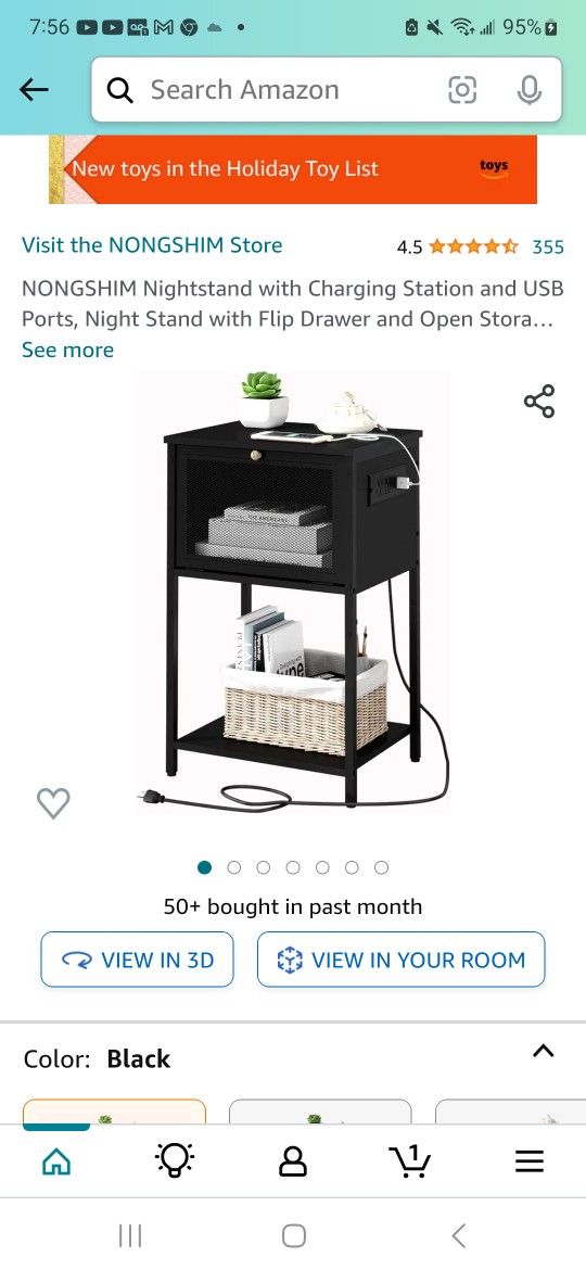 Nightstand With Charging Station And USB
