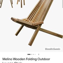 Melino Wooden Folding Chair $70 each or 2 for $130