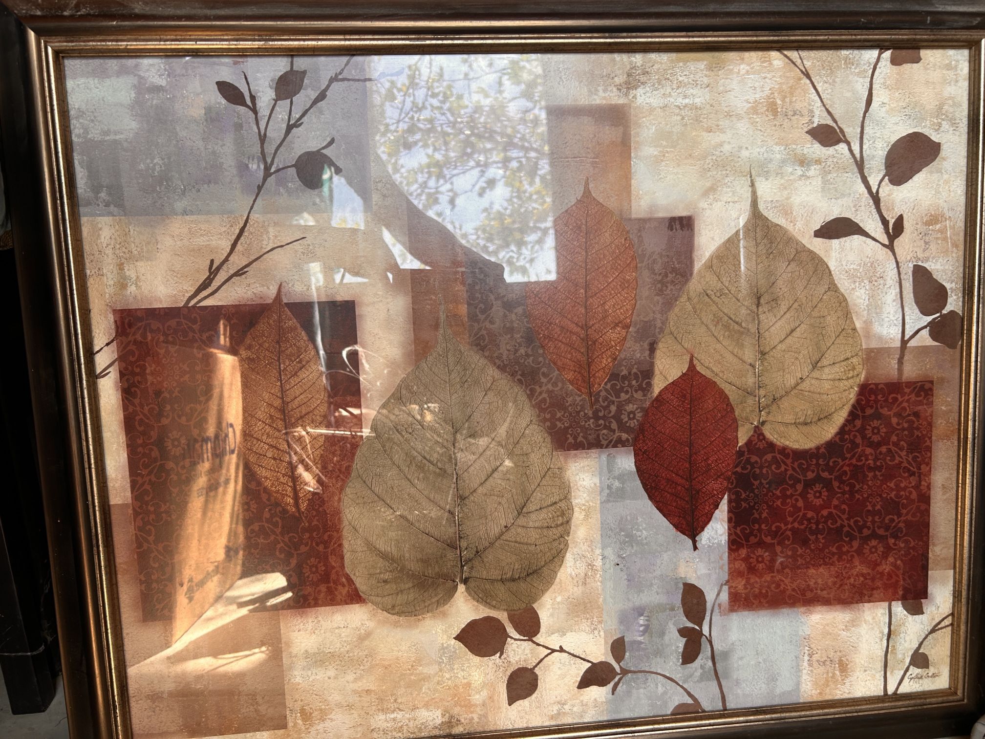 Leaves and Geometry Framed Art Print
