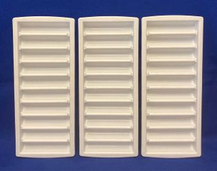 Ice stick trays ice cubes for water bottle lot of 3 white plastic