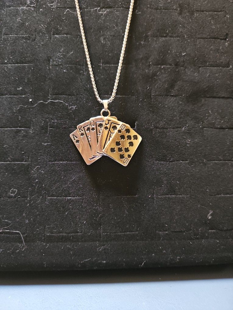 New Silver Cards necklace