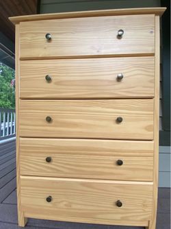 Five drawer hardwood dresser