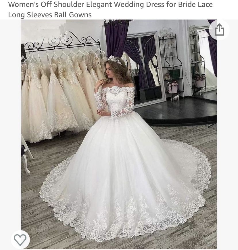 Off Shoulder White Wedding Dress 