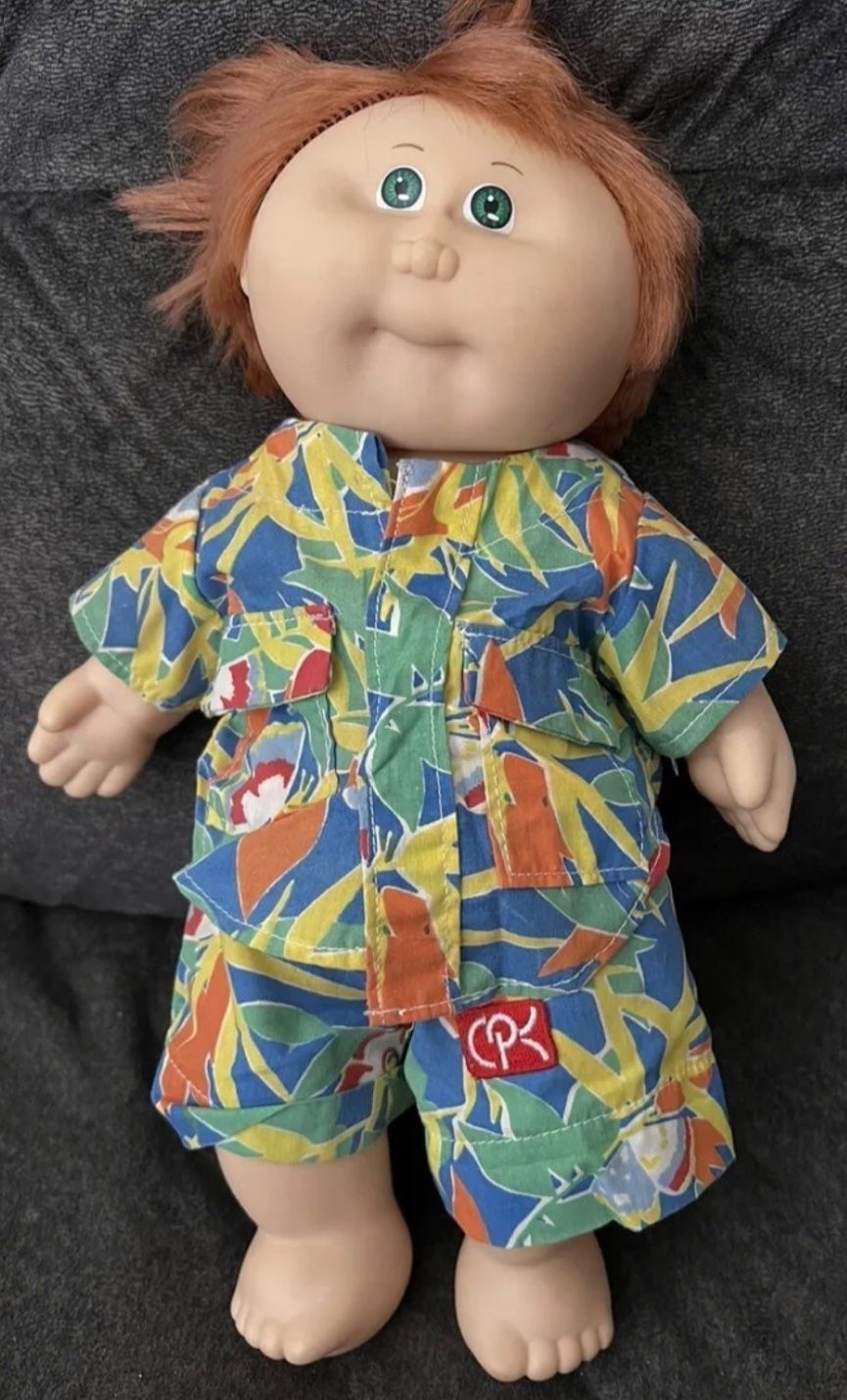 Vintage Cabbage Patch Kid Hawaiian Soft Scultpure Xavier Roberts Signed 1987