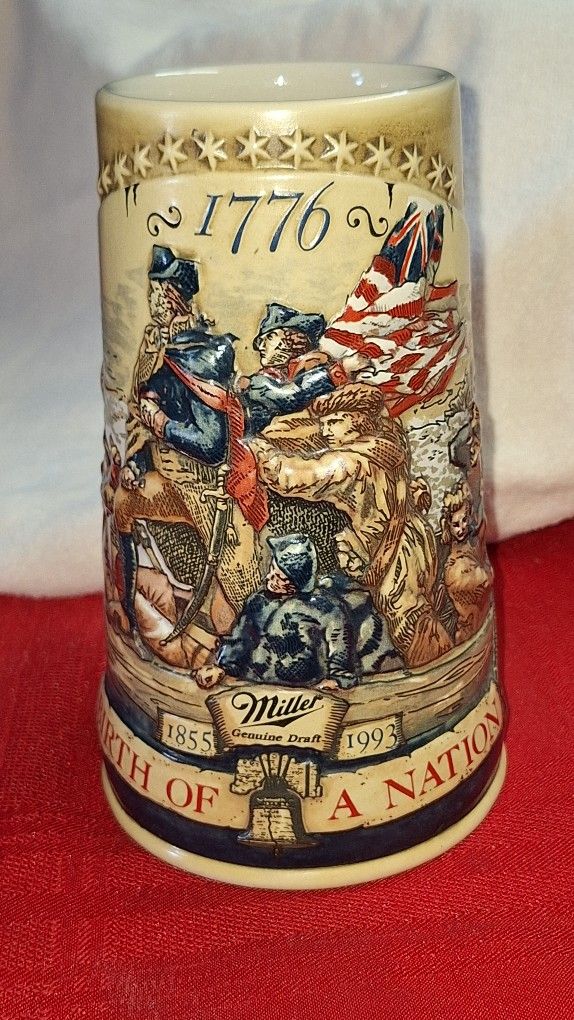 1993 Miller Beer Stein Mug "1776 Birth Of A Nation" George Washington Delaware G8B033