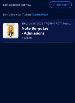 Nate Bargatze tickets (2) July 16