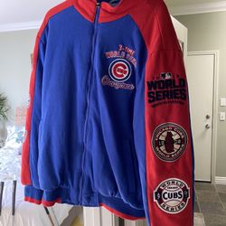 Chicago Cubs Men’s 3 Times Champions Fleece Jacket-Size XL