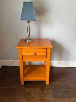 Pottery Barn Kids Kendall Wood Nightstand with Drawer and Shelf