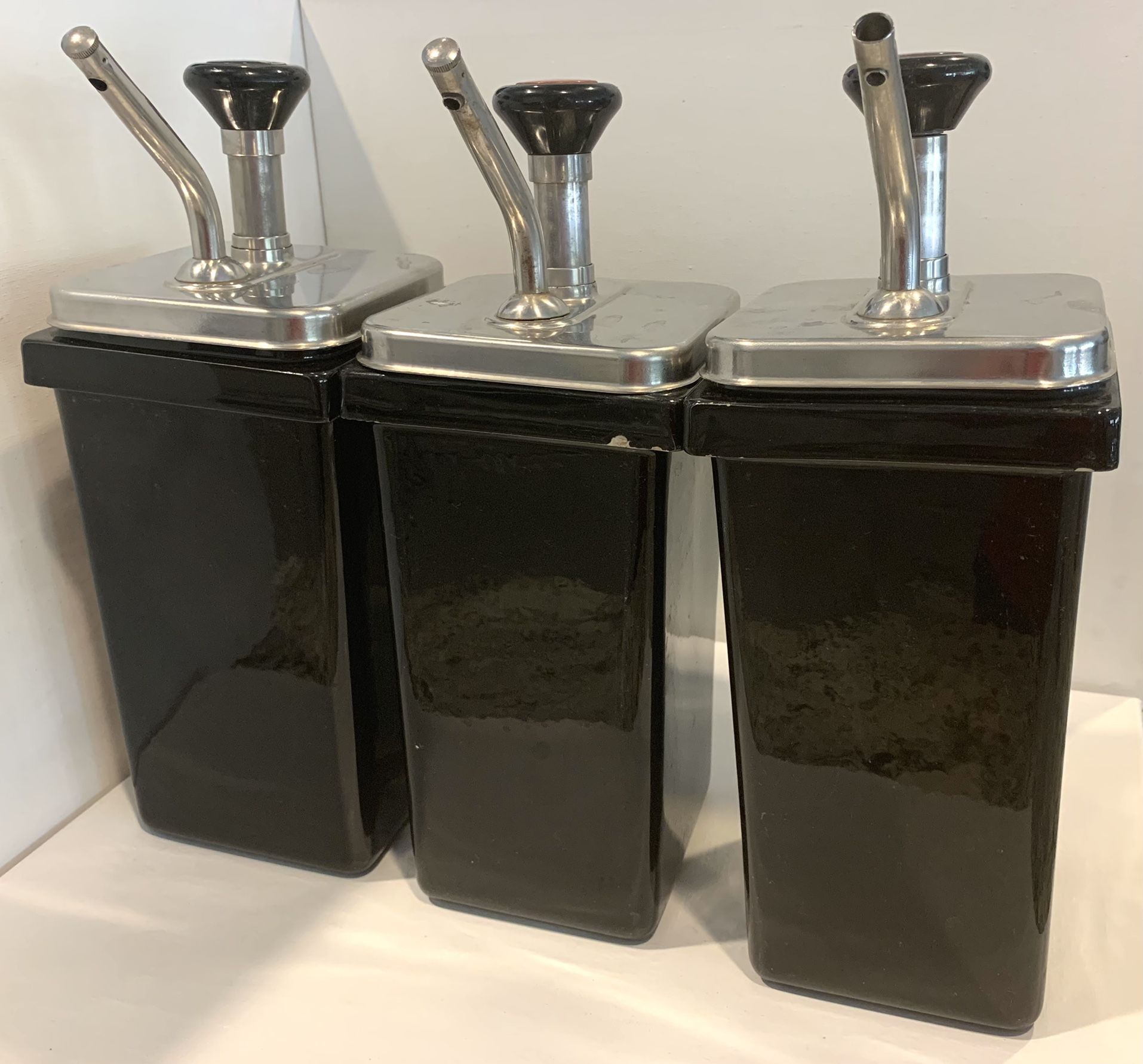  Set of 3 Liquid 54034 Soda Fountain Ceramic Containers