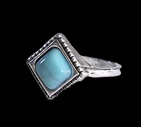 NATURAL TURQUOISE BRAIDED BEZEL SET QUALITY TITANIUM SILVER NEW SIZE 7 RING