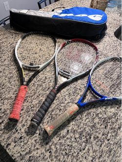 Tennis Rackets x 3 with bag