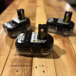 3 Ryobi 4.0 Batteries 