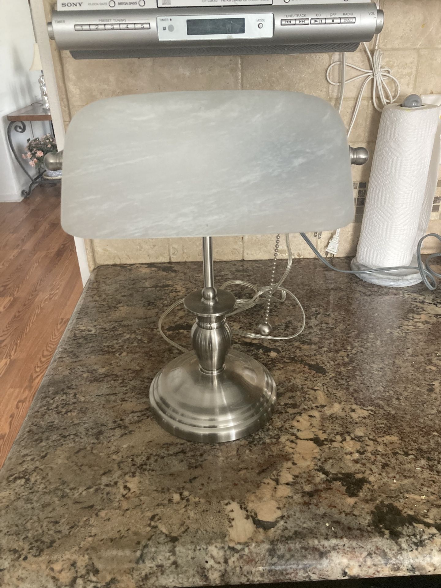 Milky Frosted Bankers Lamp