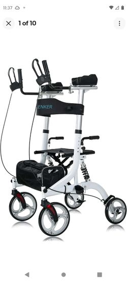 ELENKER ROLLATOR WALKER UPRIGHT WHITE