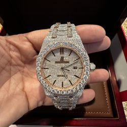 AP Royal Oak Iced Out Custom Two Tone Rose Gold Watch