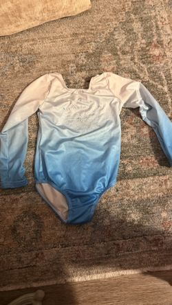 4-5t Girl’s Blue & White Sparkle Long Sleeved Leotard