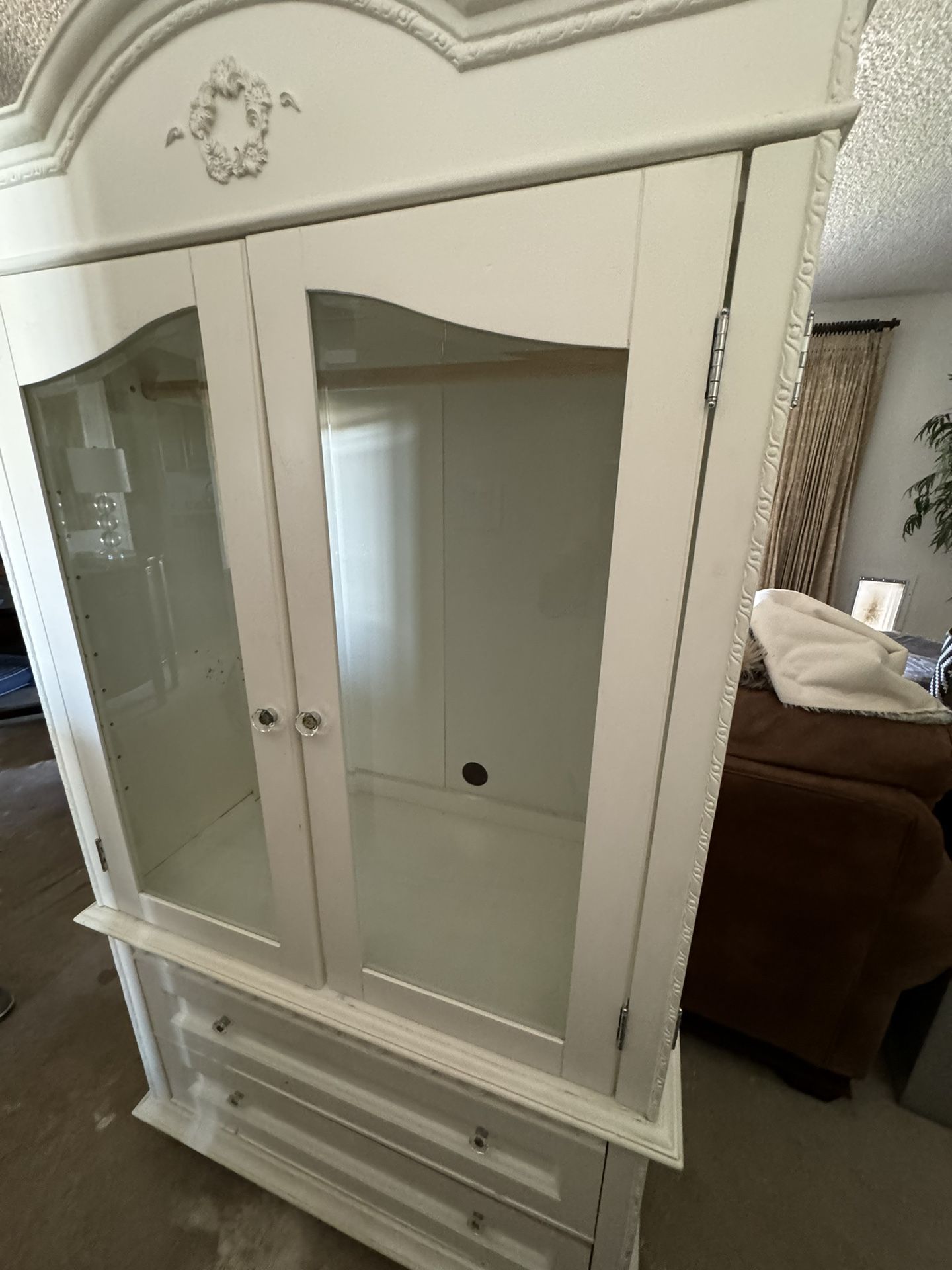 Beautiful Armoire Dresser Glass Door Front