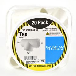3/4 in. Schedule 40 Tee S x S x S Pro Pack (20-Pack)