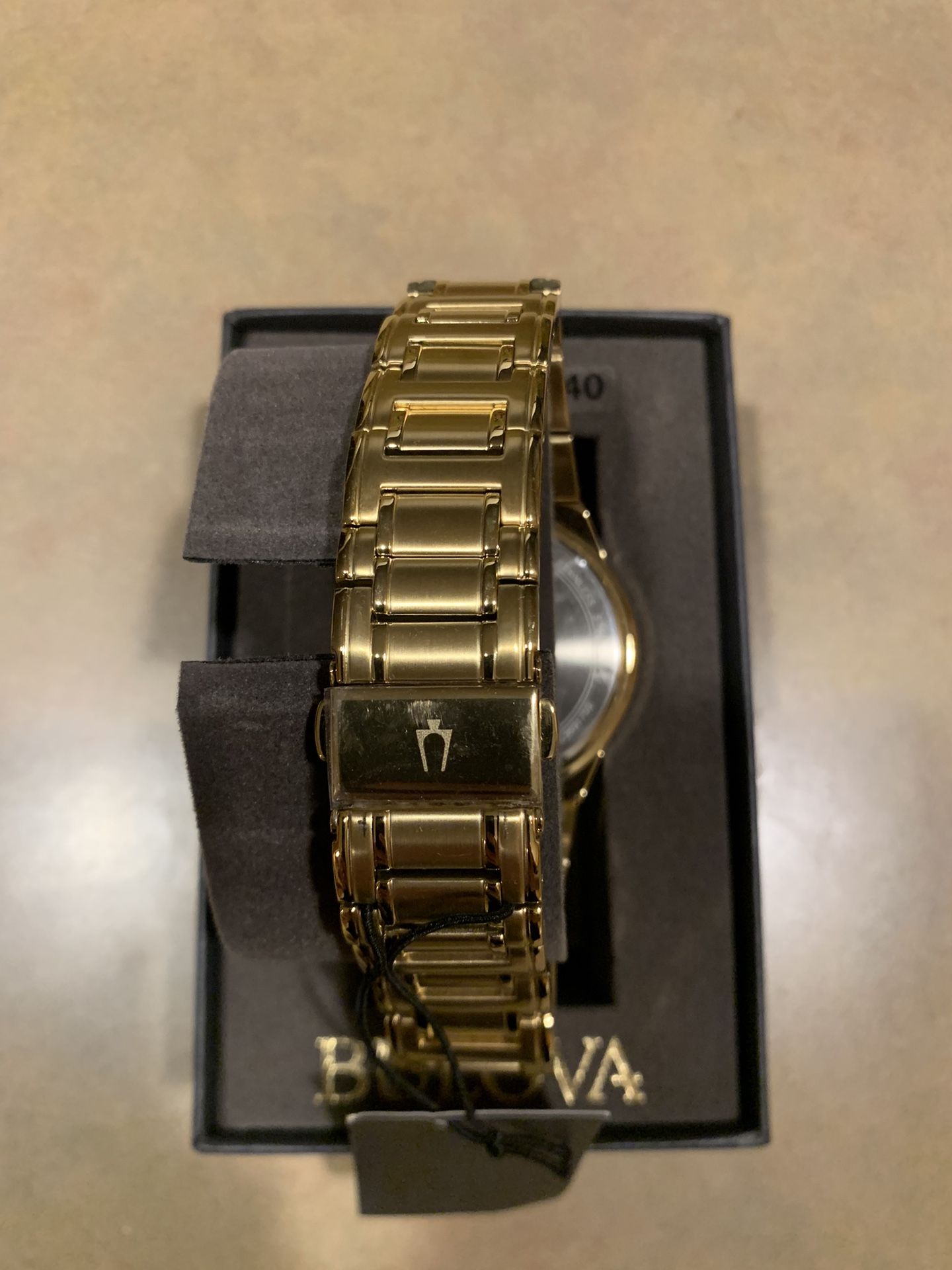 New In Box Men s Bulova Gold Tone Chronograph Watch with Black Dial Model 97B161 for Sale in Federal Way WA OfferUp