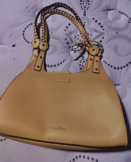 Calvin Klein Shelly Novelty Satchel GOLD TONE