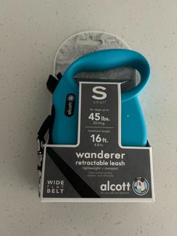 NEW blue retractable dog leash