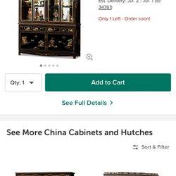 Black Lacquer China Cabinet - Royal Ladies