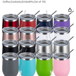 Premium Insulated Stainless Steel Tumblers set of 16 12 oz