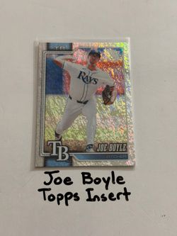 Joe Boyle Tampa Bay Rays Pitcher Topps Short Print Insert Card.