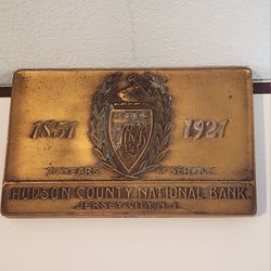 RARE 1(contact info removed) 70 YEARS HUDSON COUNTY NATL BANK JERSEY CITY NJ BANK BRONZE MEDAL