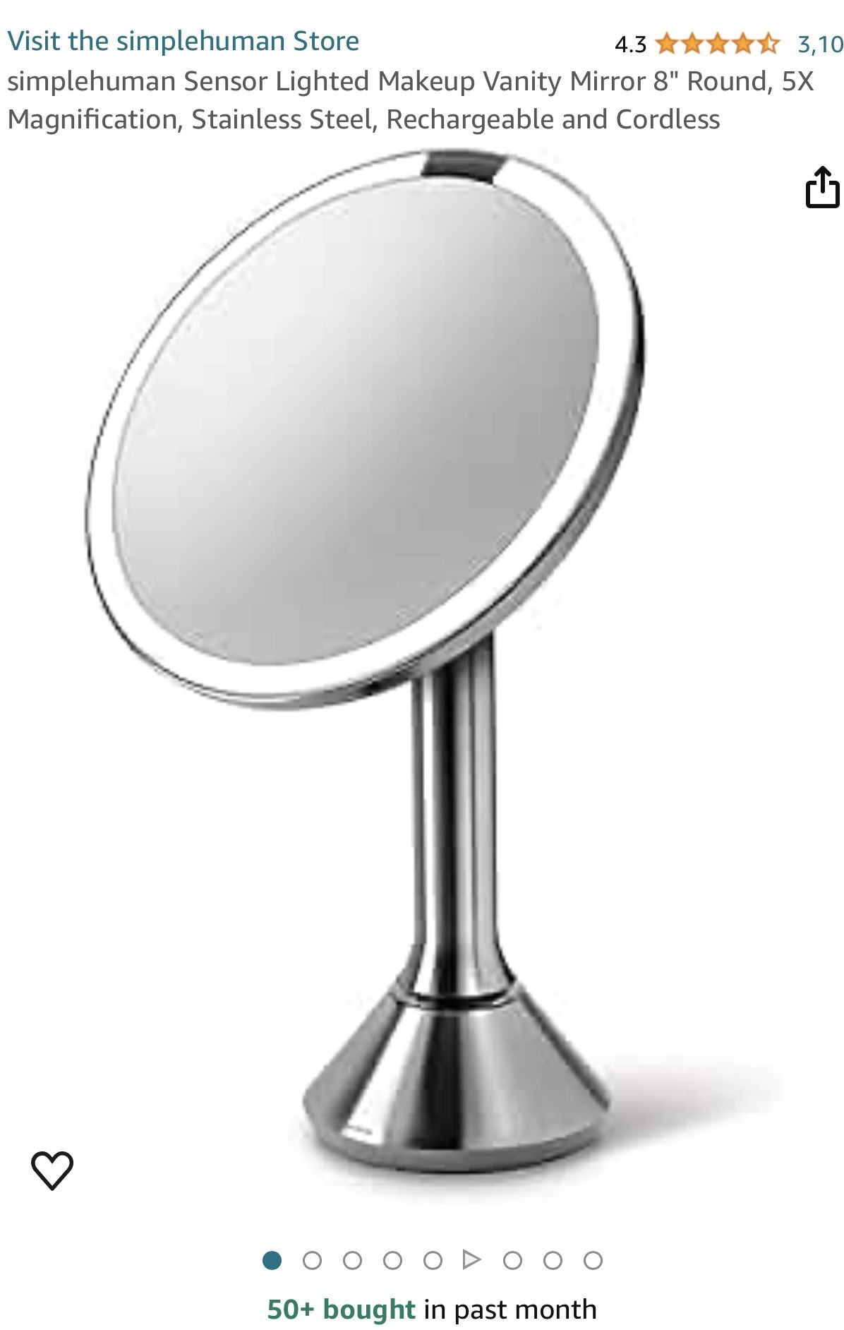 Sensor Lighted Makeup Vanity Mirror.