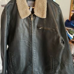 Aeropostale Bomber Style Leather Jacker