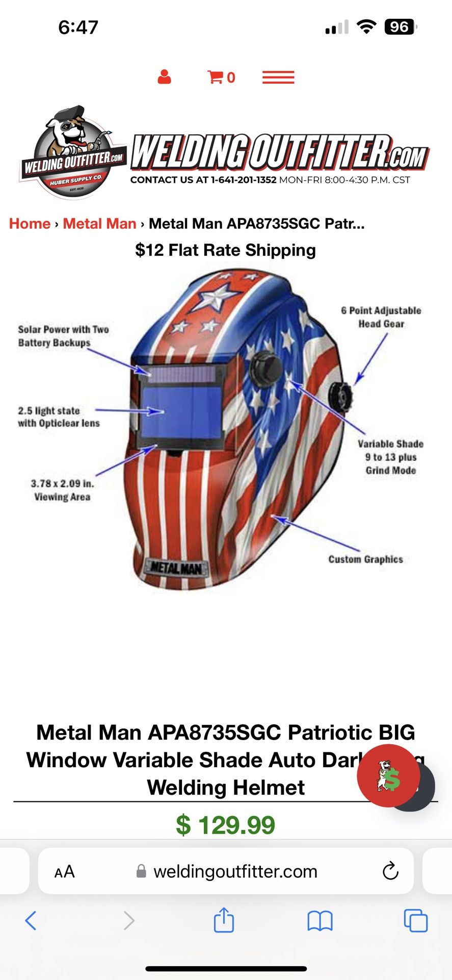 Auto Darkening Metal Man Welding Helmet