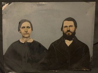 Antique Tintype Portrait Photo Couple