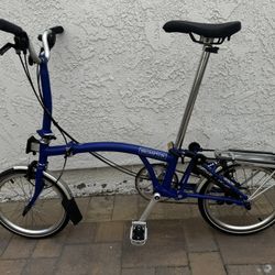 Brompton 6-speed Folding Bike - Blue M6R Like New!