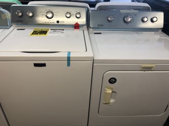 New scratch and dent Maytag washer and dryer set. 1 year warranty