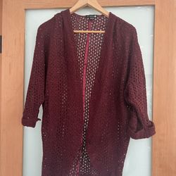 Cotton On Knit Burgundy Cardigan / size M