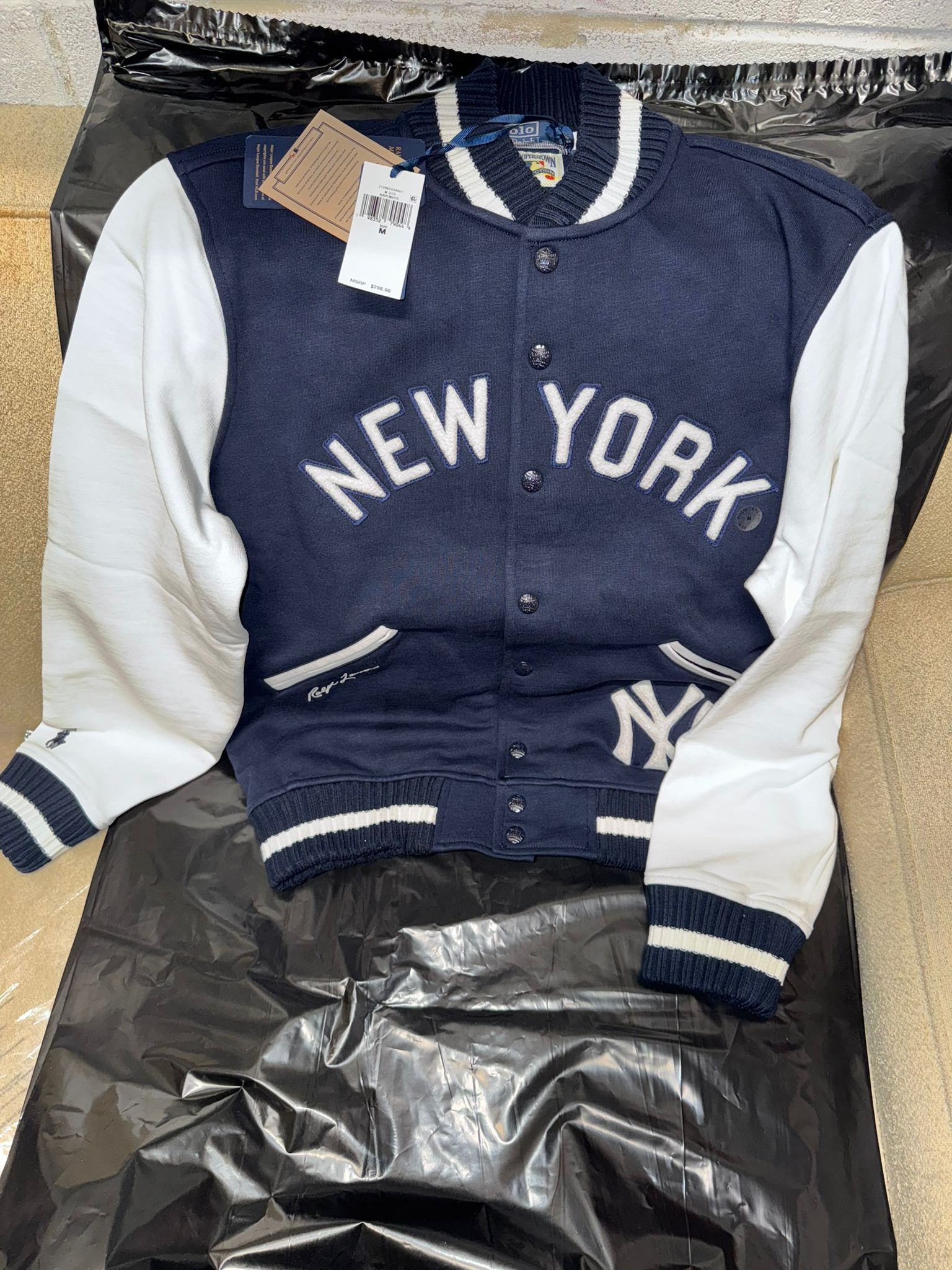 Yankees Polo Ralph Lauren Fleece Jacket - Navy