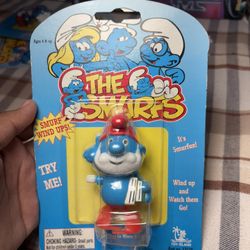 Vintage Smurf Wind Up Toy 